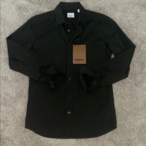 AUTHENTIC Burberry Men's Elegant Black Button-Down Shirt